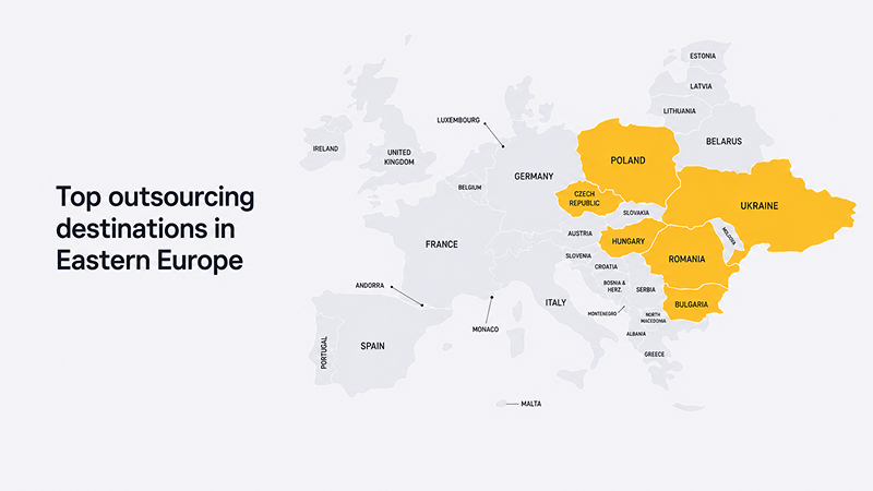 eastern europe outsourcing map