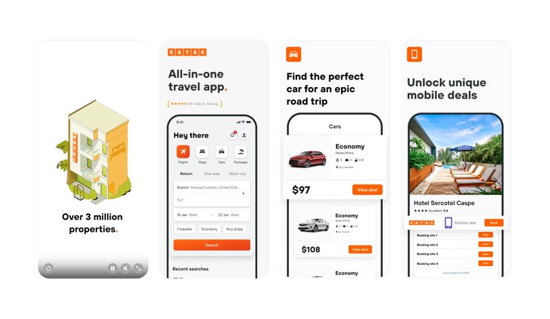 Kayak — Cars, hotels, and flights in one place