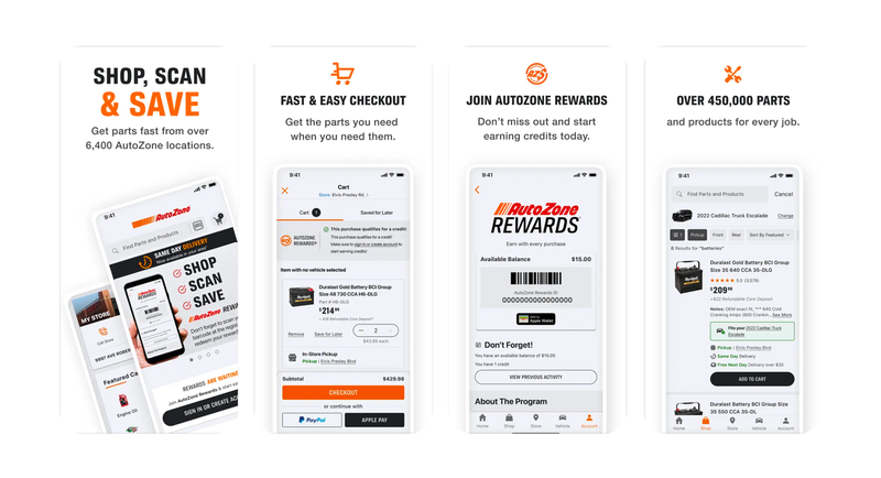 car parts shopping app